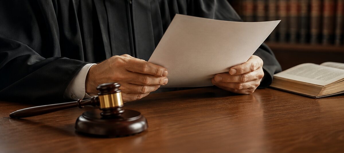 A judge reviewing a written decision