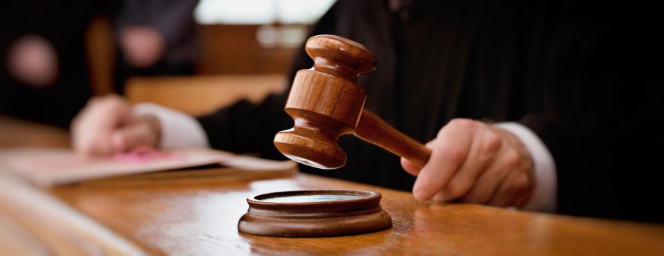 A judge holding a gavel